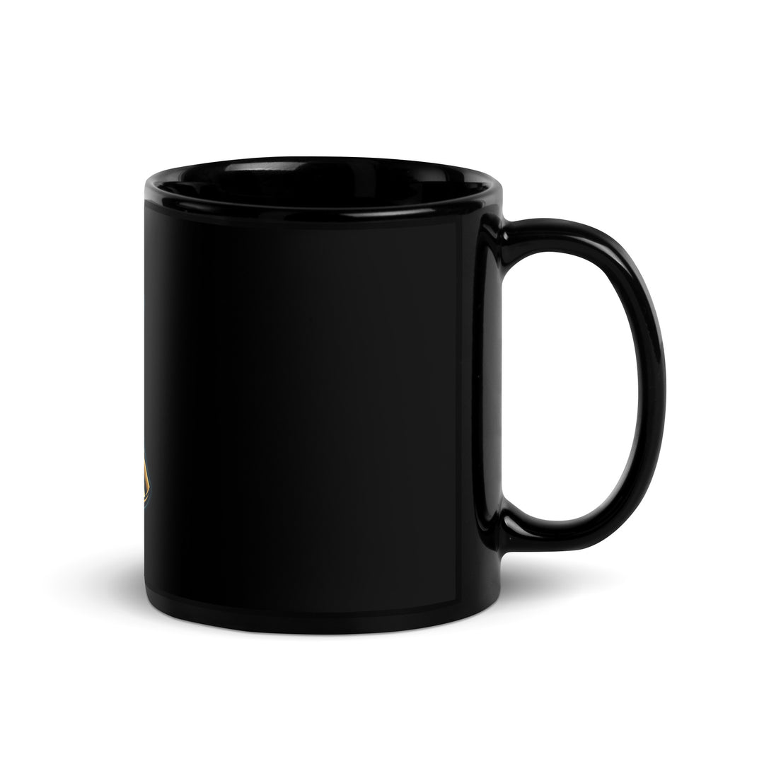 One Family Mug – Salute! — One Family merch, crowned mic emblem, black and gold