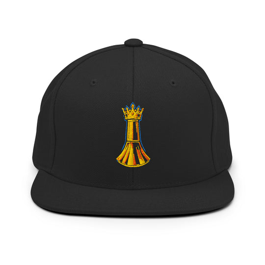 Pawn to King Snapback — One Family — One Family merch, gold crowned king emblem embroidered, black and gold