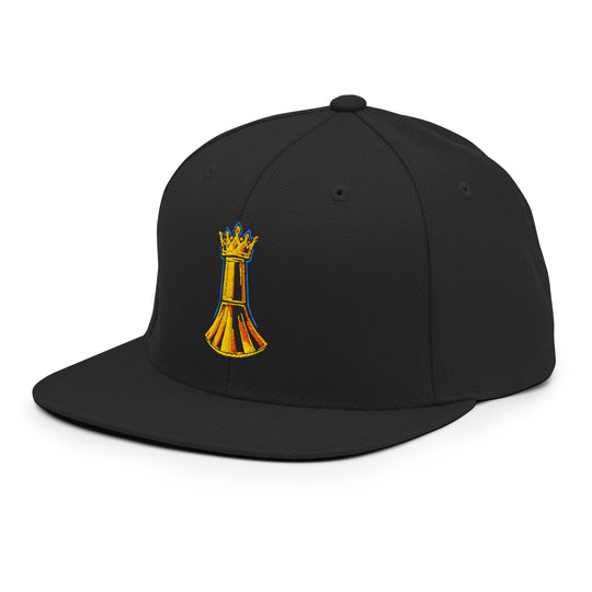 Pawn to King Snapback — One Family — One Family merch, gold crowned king emblem embroidered, black and gold