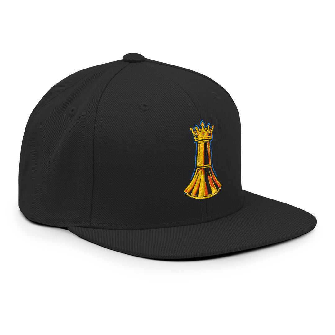 Pawn to King Snapback — One Family — One Family merch, gold crowned king emblem embroidered, black and gold