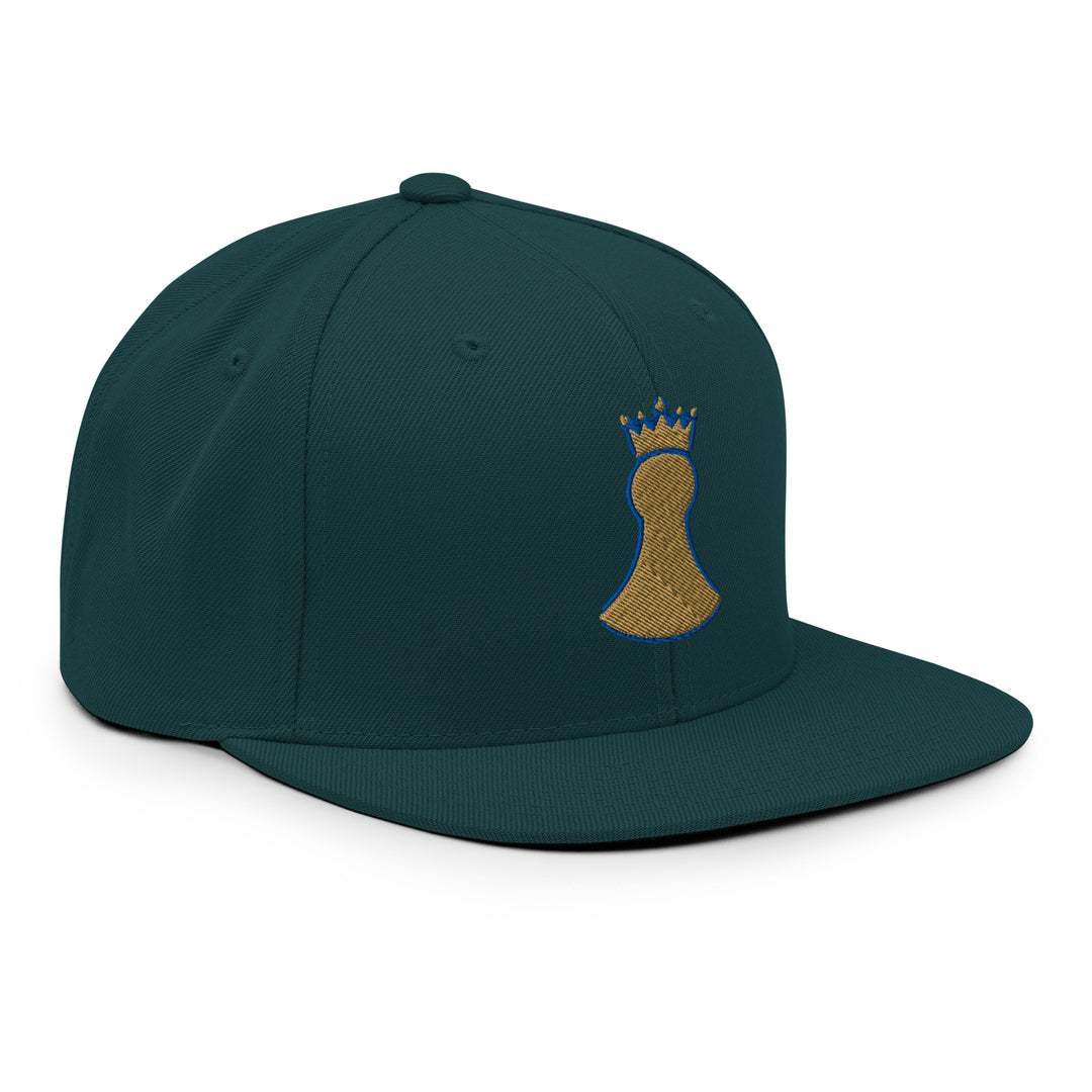 Pawn to King Crown Snapback — One Family (Deep Teal) — One Family merch, gold crowned pawn emblem embroidered, spruce and gold