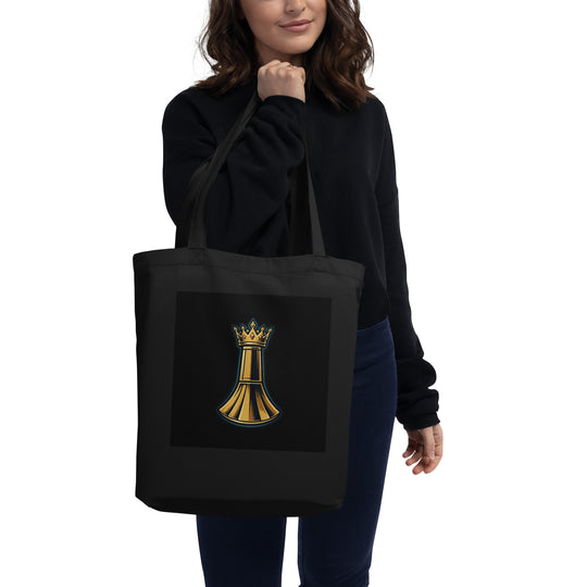 One Family Tote — One Family merch, crowned mic emblem, black and gold