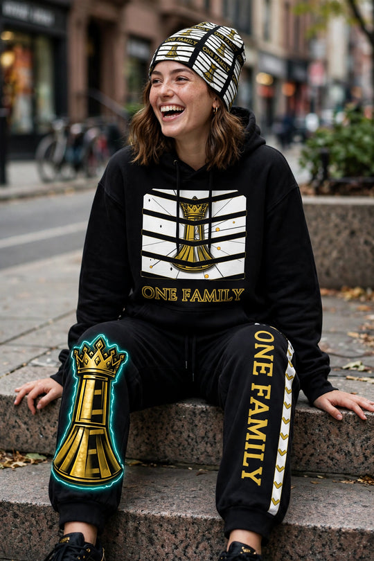 Worn on the streets: One Family Gilded Chevron set, steps shot