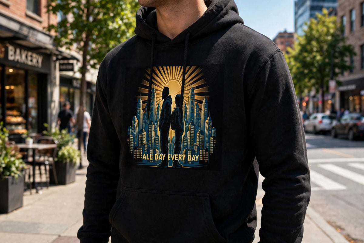One Family Hoodie — realistic lifestyle photo