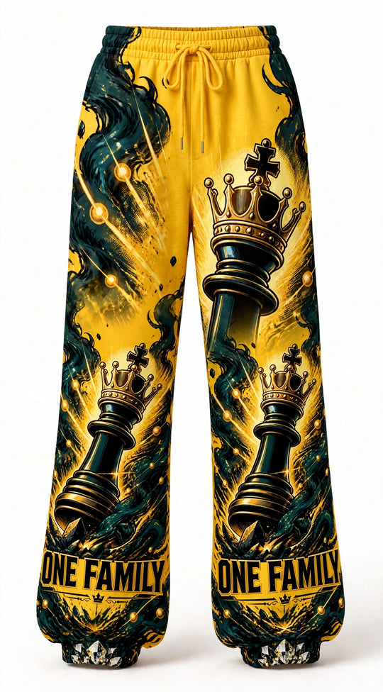One Family Yellow Wide-Leg Joggers - mannequin