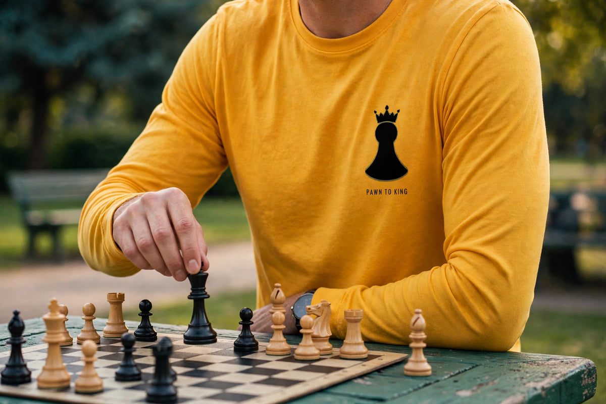 Royal Gold Crown Long Sleeve — realistic lifestyle photo