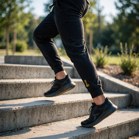 Pawn to King Joggers — realistic lifestyle photo