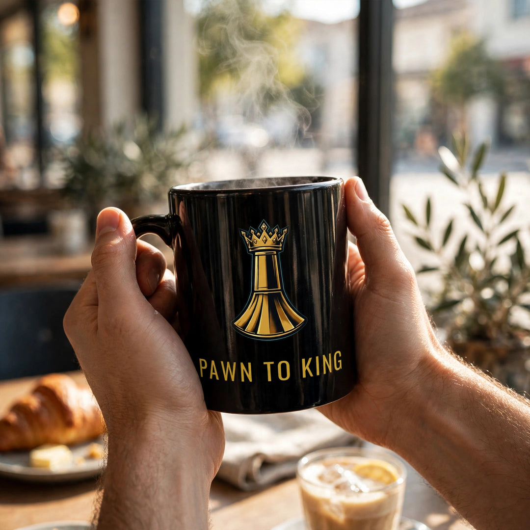Pawn to King Mug — realistic lifestyle photo