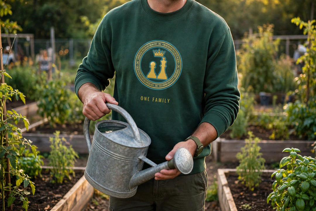 Deep Teal Duo Seal Crewneck — realistic lifestyle photo