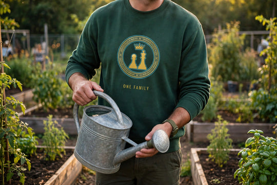 Deep Teal Duo Seal Crewneck — realistic lifestyle photo