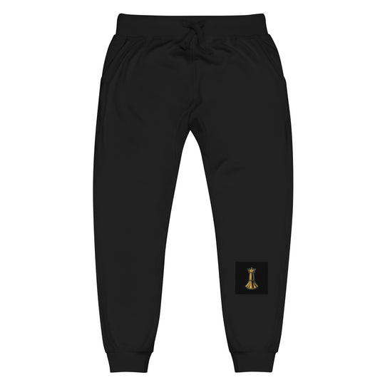 One Family Joggers – All Day Every Day — One Family merch, crowned mic emblem, black and gold
