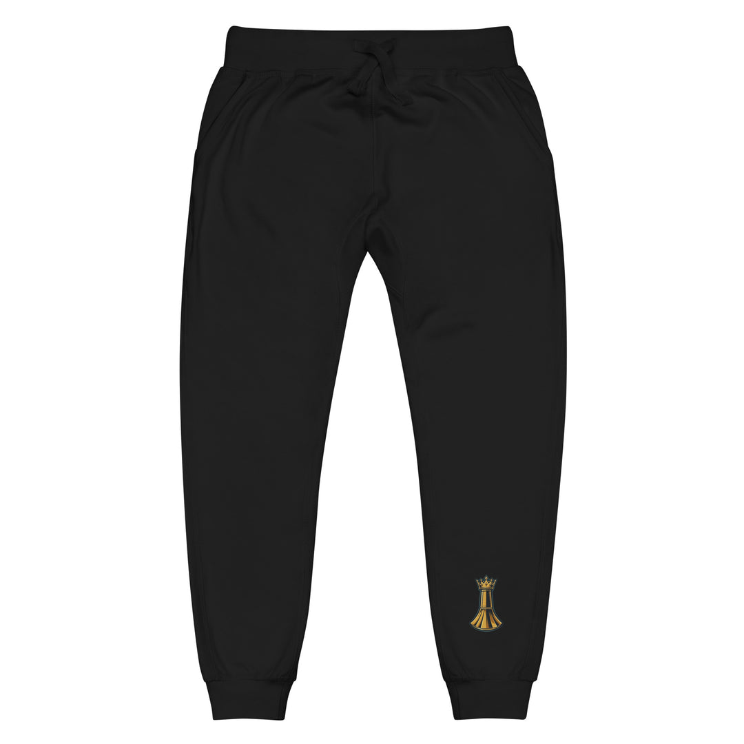 Pawn to King Joggers — One Family — One Family merch, gold crowned king emblem, black and gold