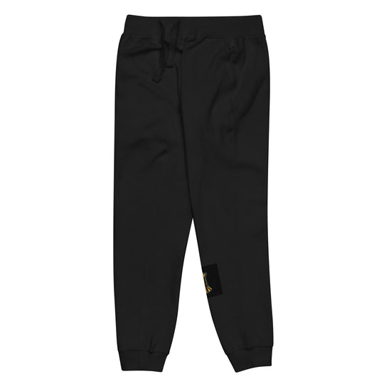 One Family Joggers – All Day Every Day — One Family merch, crowned mic emblem, black and gold