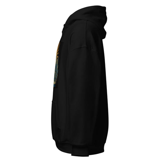 One Family Hoodie - All Day Every Day — One Family merch, crowned mic emblem, black and gold