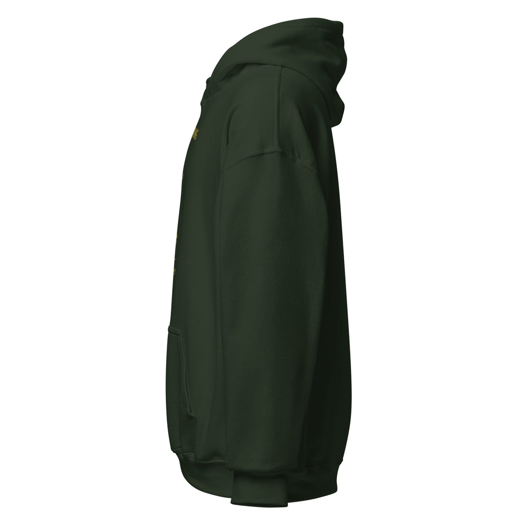 Pawn to King Crowned Pawn Hoodie — One Family (Deep Teal) — One Family merch, gold crowned pawn emblem, forest green and gold