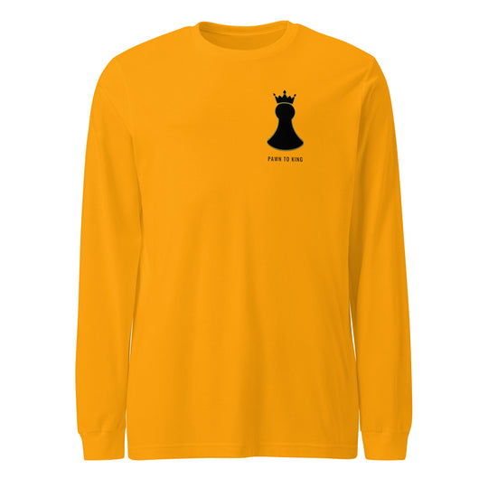 Pawn to King Crown Long Sleeve — One Family (Royal Gold) — One Family merch, black crown emblem, gold and black