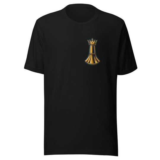 Pawn to King Tee — One Family — One Family merch, gold crowned king emblem, black and gold